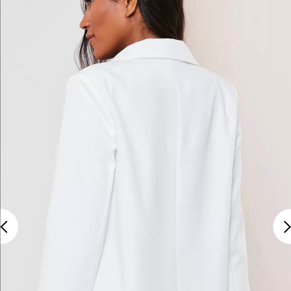 White Co Ord Basic Boyfriend Blazer